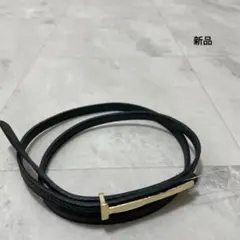 新品 デザインベルト ゴールドバックルベルト 細ベルト フェイクレザー レザー調