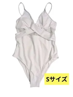 クロスバック ワンピース水着　ホワイト　Sサイズ