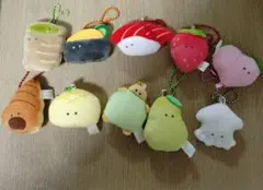 つぶらな瞳のパン屋さん、お寿司屋さん、八百屋さん、水族館マスコットセット