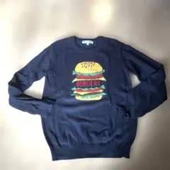 ハンバーガー刺繍セーター XXL