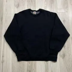 90s ２枚タグ 美品 無地 L ブラック フルーツオブザルーム スウェット