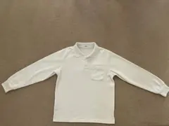 ホワイト ポロシャツ 長袖 ポケット付き (タフウォッシュ)