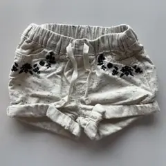 GAP ホワイトデニム花柄刺繍ショートパンツ　12-18m