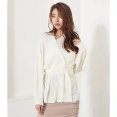 rienda ポイントバックルKnitカーデ