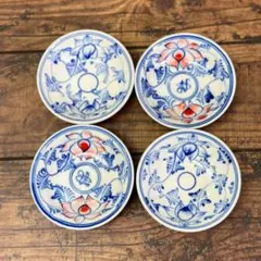 新品 ベトナム バッチャン焼き 蓮柄 豆皿4枚のサムネイル