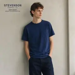 STEVENSON★　Tシャツ　カットソー　トップス　ネイビー　アメカジ　古着のサムネイル