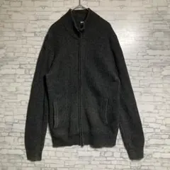 UNIQLO ユニクロ　リブ編みジップアップニット M メンズ　セーター　美品のサムネイル