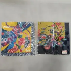 【新品】紅型 てぃさーじ 沖縄 伝統工芸 綿100% ハンカチ 2枚セットのサムネイル