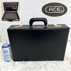 未使用品✨aceエース アタッシュケース　レザー ブリーフケース　黒　鍵付き