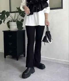 prose verse 裏微起毛スーパーストレッチスリットパンツ Mサイズ