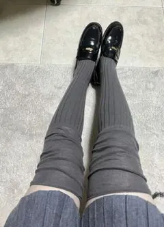 グレー リブ編みソックス