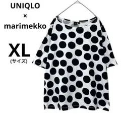 ユニクロ×マリメッココラボ ドット柄Tシャツ レディース　XL 半袖 白黒