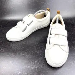 クラークス 白レザー ベルクロスニーカー　レザースニーカー　22.5 ベルクロ