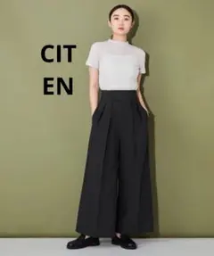 CITEN スーパーワイドスラックス　ワイドパンツ　黒ブラックMサイズシテン