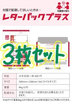 レターパックプラス／3枚セット