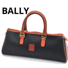 【極美品✨】BALLY バリー ハンドバッグ ブラック レザー 型押しロゴ 希少