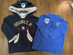 DOUBLE.B フード付きパーカー & トップスセット 90cm