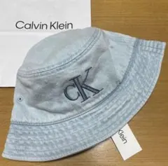 新品　カルバンクライン　バケットハット　デニム　ライトブルー