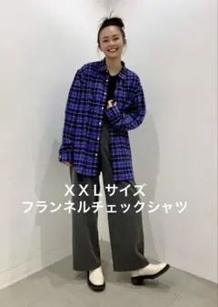 GU フランネルチェックシャツ［長袖］C