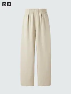 ライトウェイトスウェットワイドパンツ M ベージュ