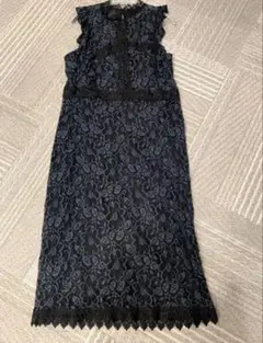 4298 シズカコムロ ネイビー ノースリーブ ひざ丈ワンピース - メルカリ