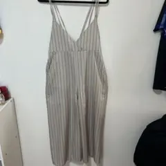 ストライプ Vネック サロペット