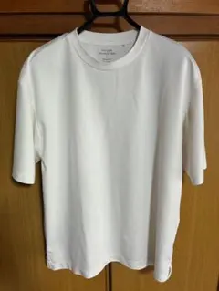 【GU ジーユー】ドライポンチクルーネックTシャツ ホワイト　白　Lサイズ