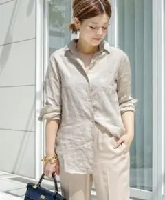 【美品】ドゥーズィエムクラス リネン ストライプシャツ ウォッシャブル 定価3.9万✨】ドゥーズィエムクラスNew B.D. SH ストライプシャツ