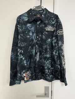 VANSON トムとジェリー 刺繍 タイダイ柄 長袖ワークシャツ XXLのサムネイル
