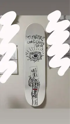 Element x Timber! スケートボードデッキ直筆サイン+イラスト入りのサムネイル