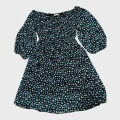 美品　シフォンワンピース、チュニック 五分丈バルーン袖