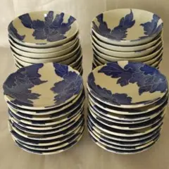​【訳あり・20枚】小鉢10枚＆小皿10枚 まとめ売り 和食器セット 藍色