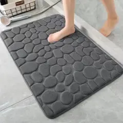 【グレー 40×60】バスマット ふかふか 吸水 お風呂 玄関 足拭きのサムネイル
