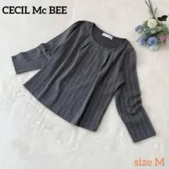 【CECIL Mc BEE セシルマクビー】セーター　ストライプ　グレー　M
