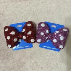 ディズニー　ミニーちゃん　ヘアゴム　ミニーの日　ピンク　赤　ミニー　スパンコール
