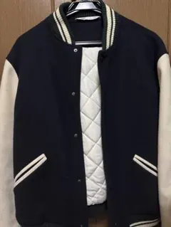 ZARA ネイビー/アイボリー スタジャン Lサイズ