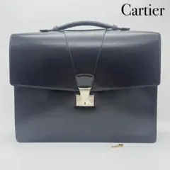 Cartier カルティエ パシャ レザー ブリーフケース ビジネスバッグ 黒のサムネイル