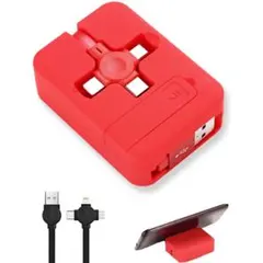 ❤️レッド❤️4-in-1充電器 USBケーブル type-c lightning