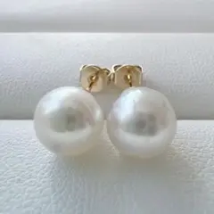 1392 照り艶◎ あこや真珠ピアス 本真珠 アコヤ真珠 干渉色 結婚式
