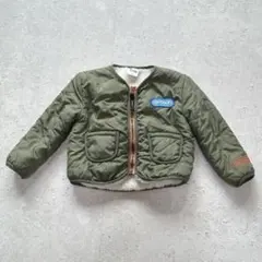 OUTDOOR〔95〕キッズ 裏ボア キルティングジャケット フルジップ カーキ
