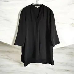 ALPHA CUBIC ブラック Vネック ブラウス シャツ サイズ9