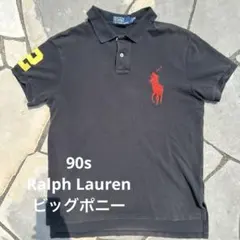 90s Polo by Ralph Lauren ビッグポニー　ポロシャツ　黒