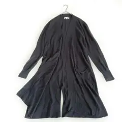 【グローバルワーク】 ロングカーディガン ブラック ポケット スリット 釦無し