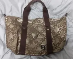 HeM/ヘムモノグラム総柄バッグ✳️ゴールドラメ2wayボストンショルダー