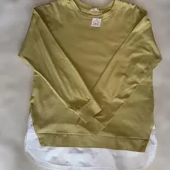 オリーブグリーン コットン 長袖Tシャツ Mサイズ