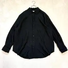 yn204 ZARA 長袖黒シャツ メンズS シワ加工 ワッシャー スマート
