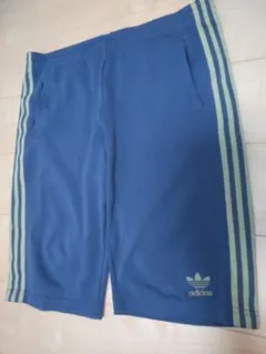 激レア！　超エモい！w　adidas 青 ショートパンツ 3本ライン　値下げ