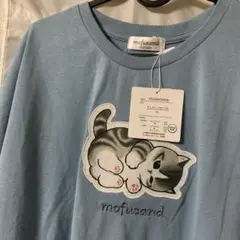 新品 Tシャツ 5L モフサンド 寝そべり 子猫 ワッペン 半袖　しまむら