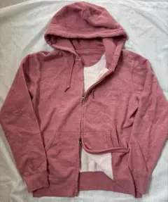 old uniqlo double zip hoodie pink y2k