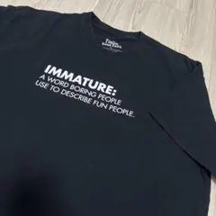 USA製 IMMATURE 未熟 メッセージTシャツ メンズXL ブラック 送込のサムネイル